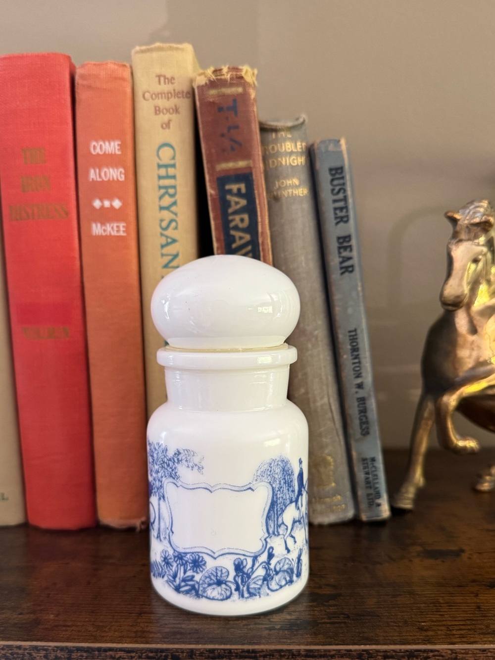 ✨Vintage Milk Glass Apothecary Jar- Made in Belgium✨ 2/$20 mix & match!